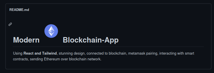 Modern Ethereum Blockchain App